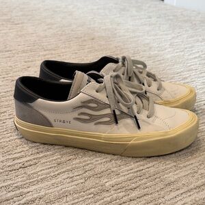 STRAYE Beige and Black Flame Sneakers